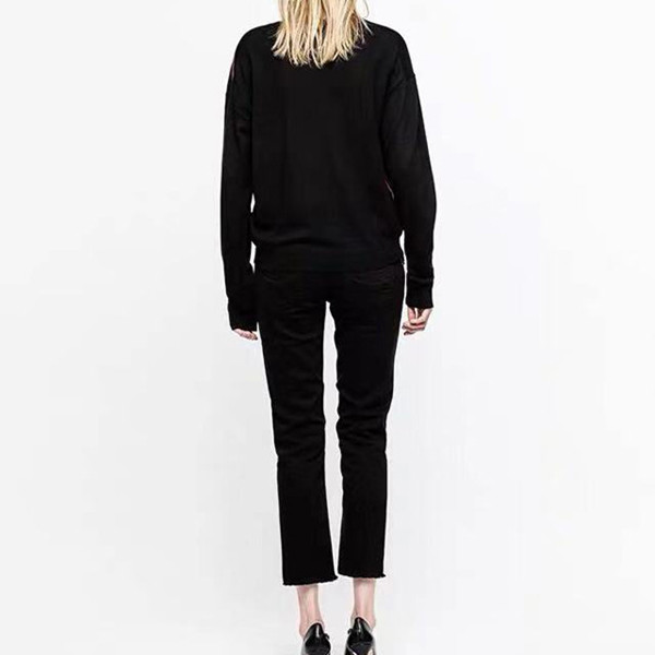 

Women' Knitted Sweater Letter Diamonds O-neck Long-Sleeved Loose Pullover Tops 2020 Autumn Winter New, As show picture