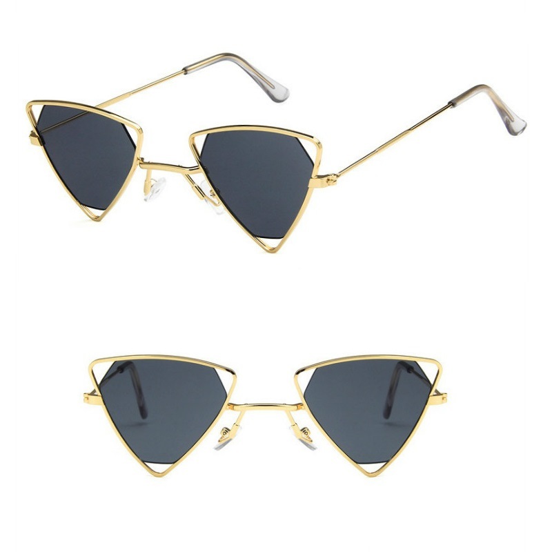 

2020 New Punk Sunglasses Women Triangle New Vintage Glasses Openwork Metal Frame Fashion Sun Glasses Men