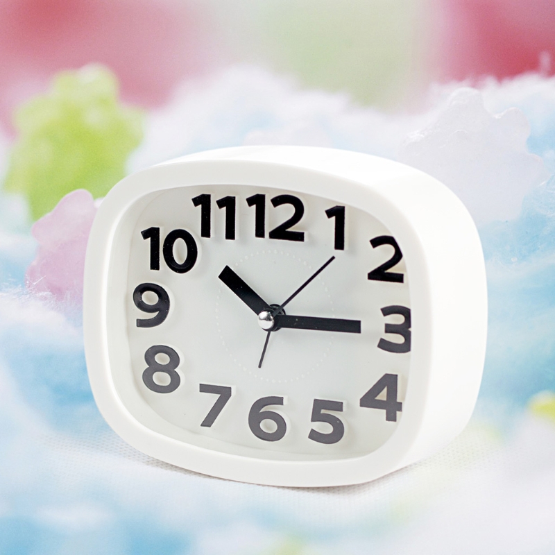 

Mini Mute Alarm Clocks Battery Bedside Desk Table Home Decor Kid Gifts Portable 72XF