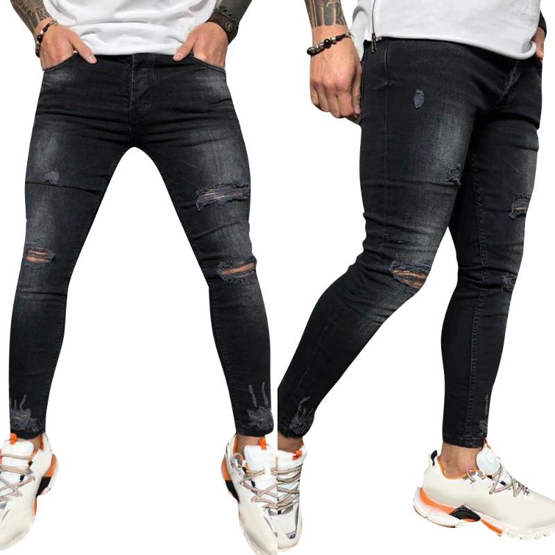 

Jeans Men Classic Gothic Style Coated Denim Trousers Soft Solid Mens Pencil Pants Fashion Skinny Jean For Men Size /M/L/XL D30, Black