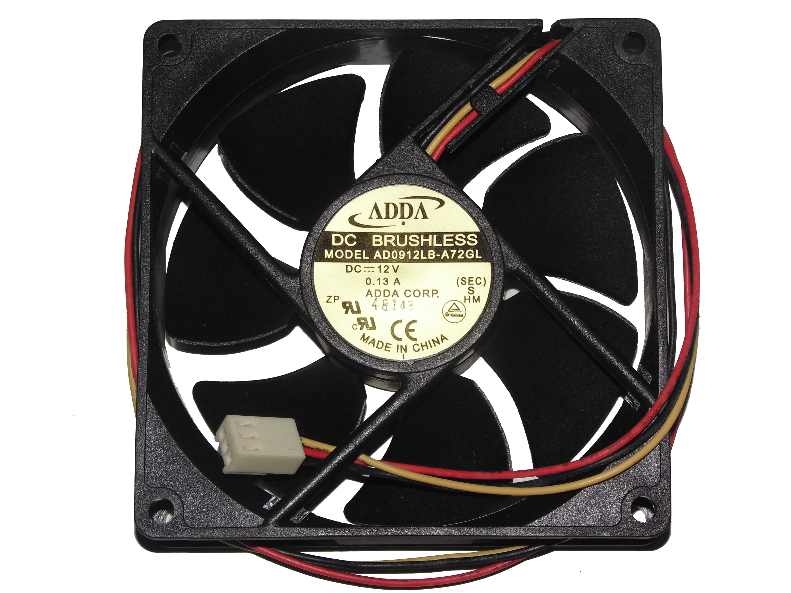 

ADDA 90x90x25mm AD0912LB-A72GL 12V 0.13A 3Wire Cooler Case Fan