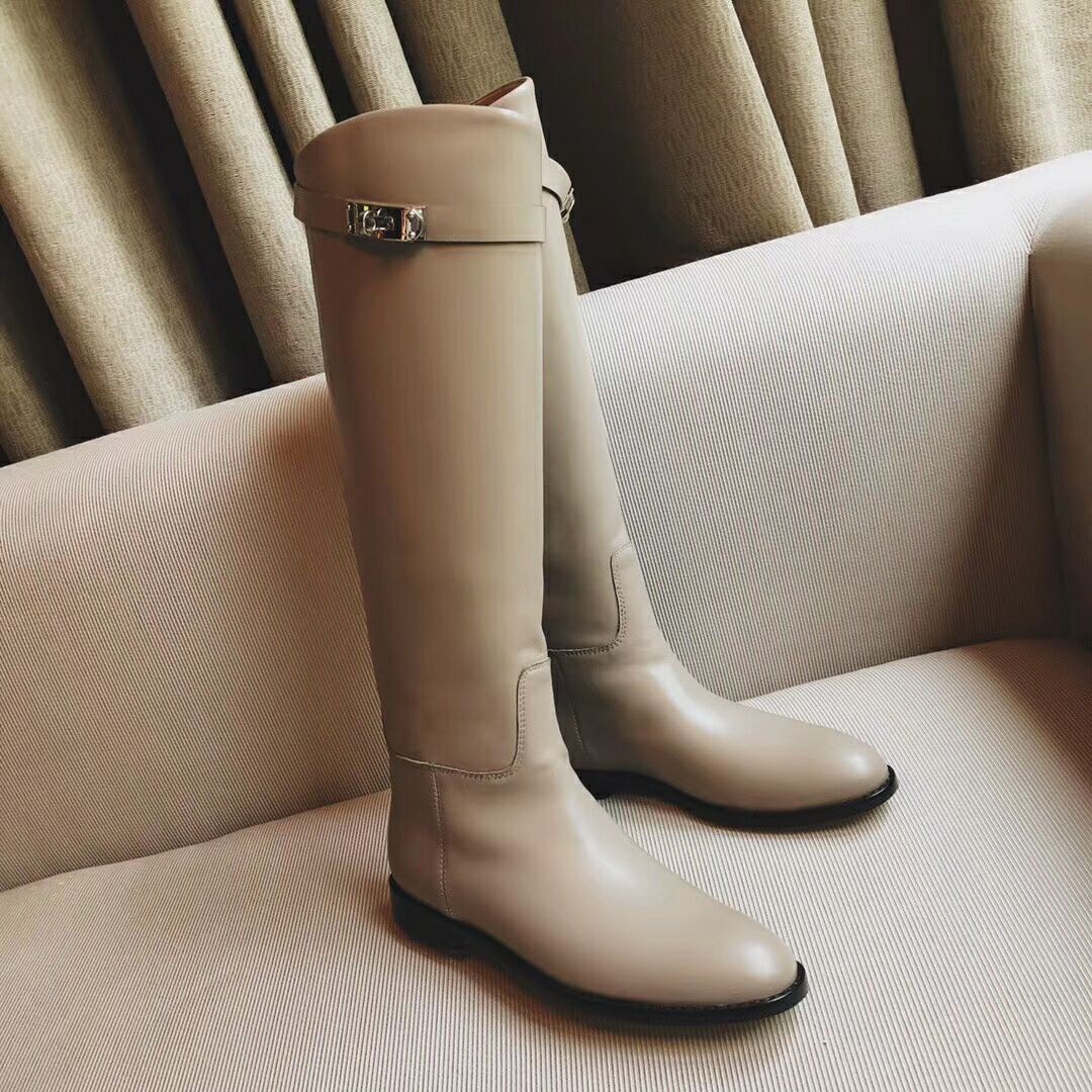

New Fashion europ style classic Luxury Designer Women's Boots fashion shoes Autumn Embossed Leather high heel Boots Buckle decoration, Black