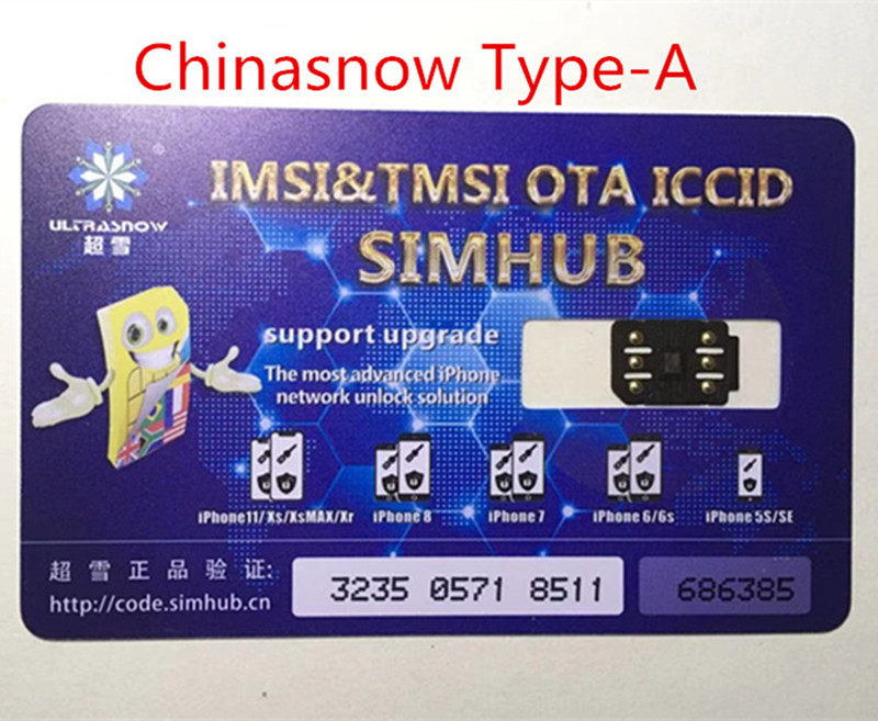 

Free DHL Original Upgradeable Chinasnow V1.41 for iP6-Xs (Type-A) with ICCID MCC & TMSI Mode Unlock Sim Card Turbo Gevey Pro
