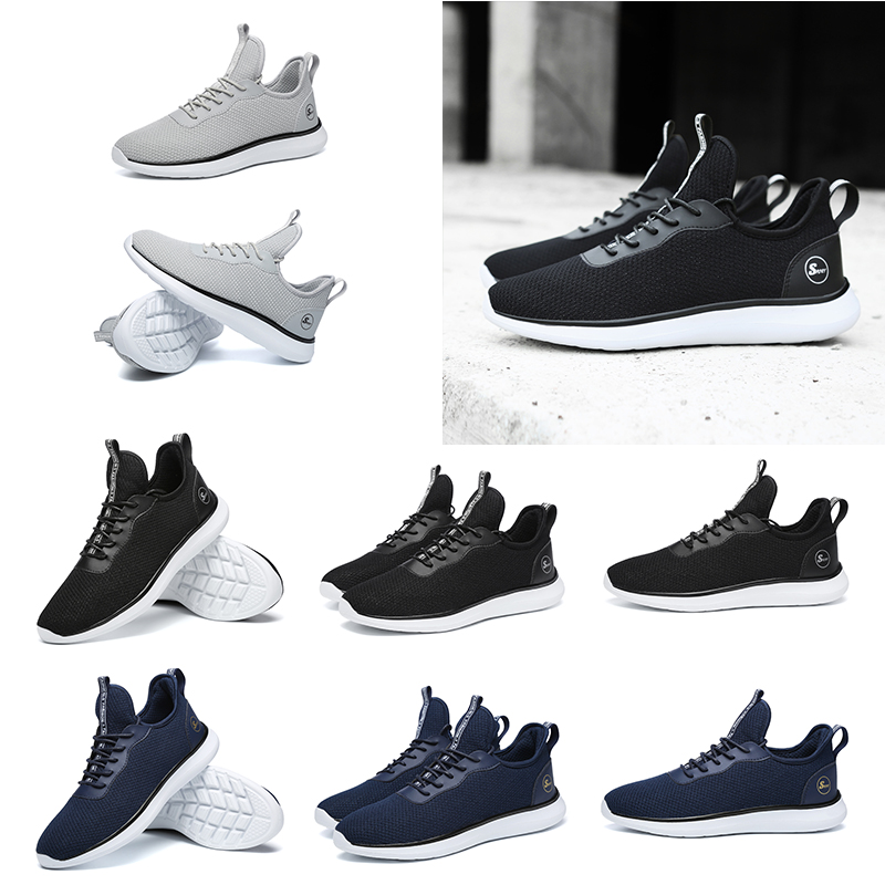 

2020 Blue Low cut Black Grey blue Men Running shoes comfortable Cheap breathable women men shoe sports sneaker 35-45, A1