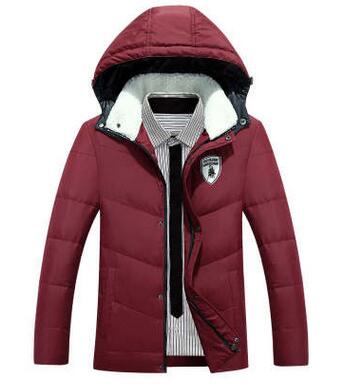 

Wholesale men's autumn and winter new slim casual down jacket short coat, Wine red