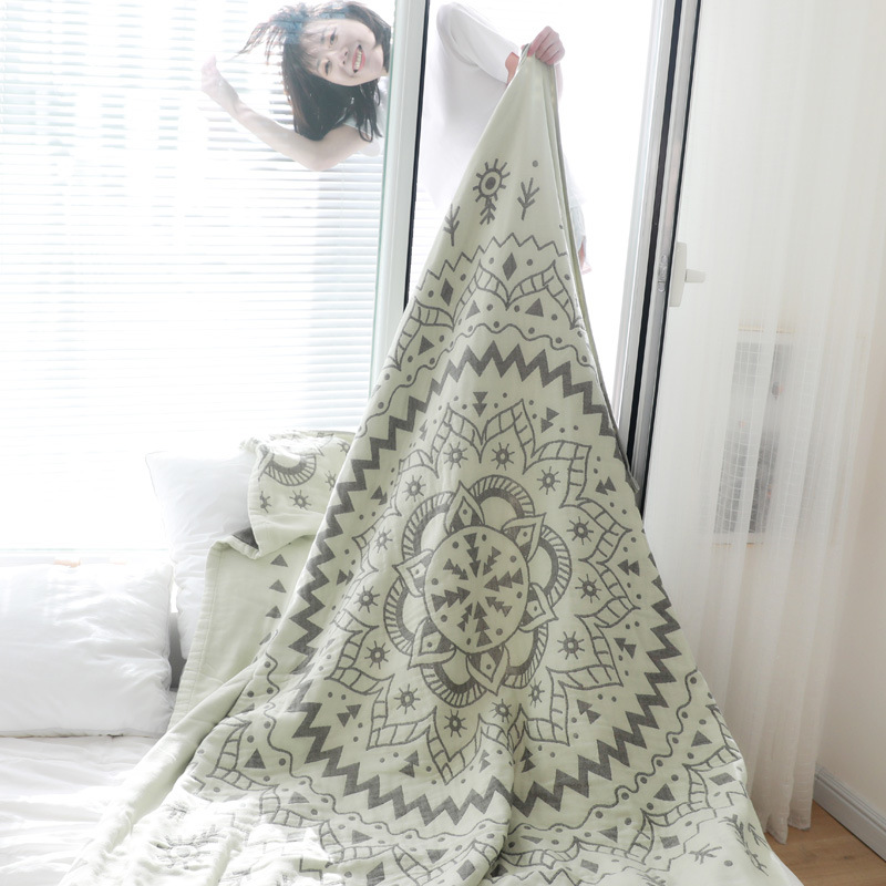 

Children Adults Cotton Gauze Muslin Travel Blanket Airplane Home Soft Summer Nap Throw Coverlet For Sofa Or Bed