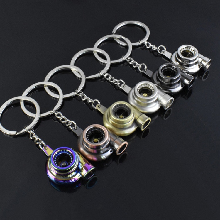 

Real Whistle Sound Turbo Keychain Sleeve Bearing Spinning Auto Part Model Turbine Turbo charger Key Chain Ring Keyfob Keyring