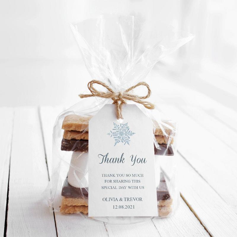 

Custom Wedding Tags Winter Wedding Favor Tag "Snowflakes" Personalized Bridal Shower Tags Engagement
