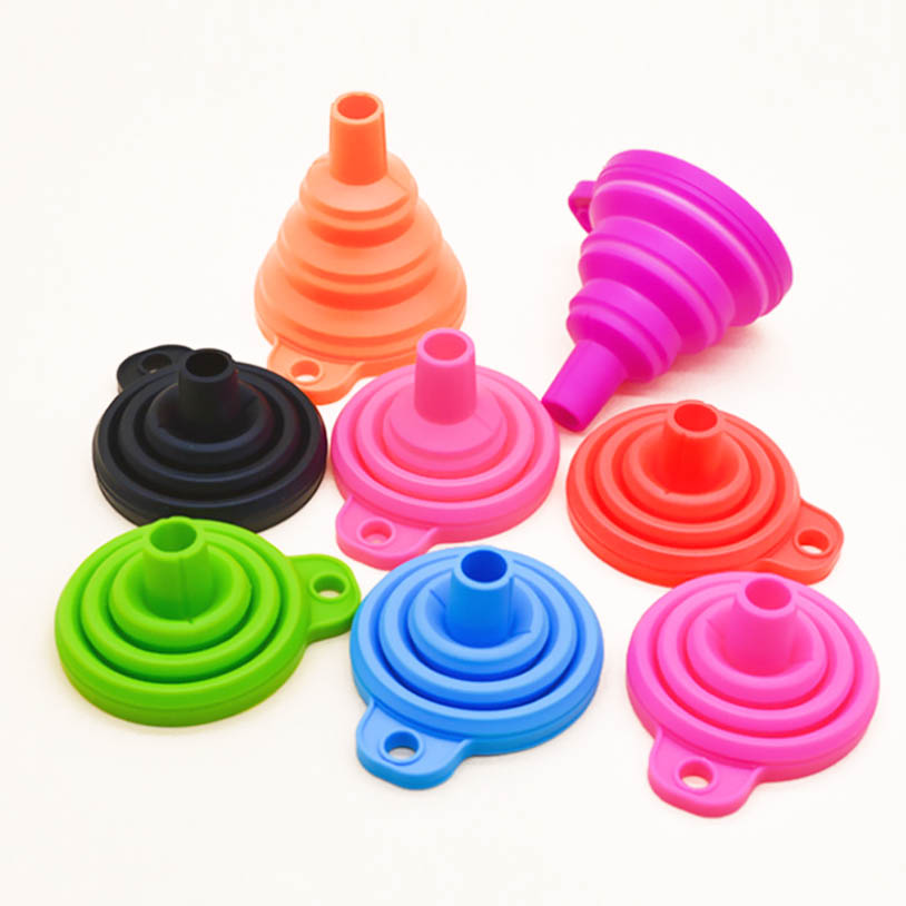 

Portable mini-foldable silicone funnel color funnel Prevent spill liquid filling tool accessories