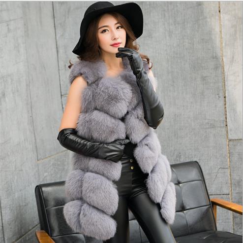 

Fluffy 2019 Winter Women's Faux Fur Coat Artificial Fur Vest Furry Vests Femme Jackets Plus Size Fluffy Fake Gilet Z395, Silver