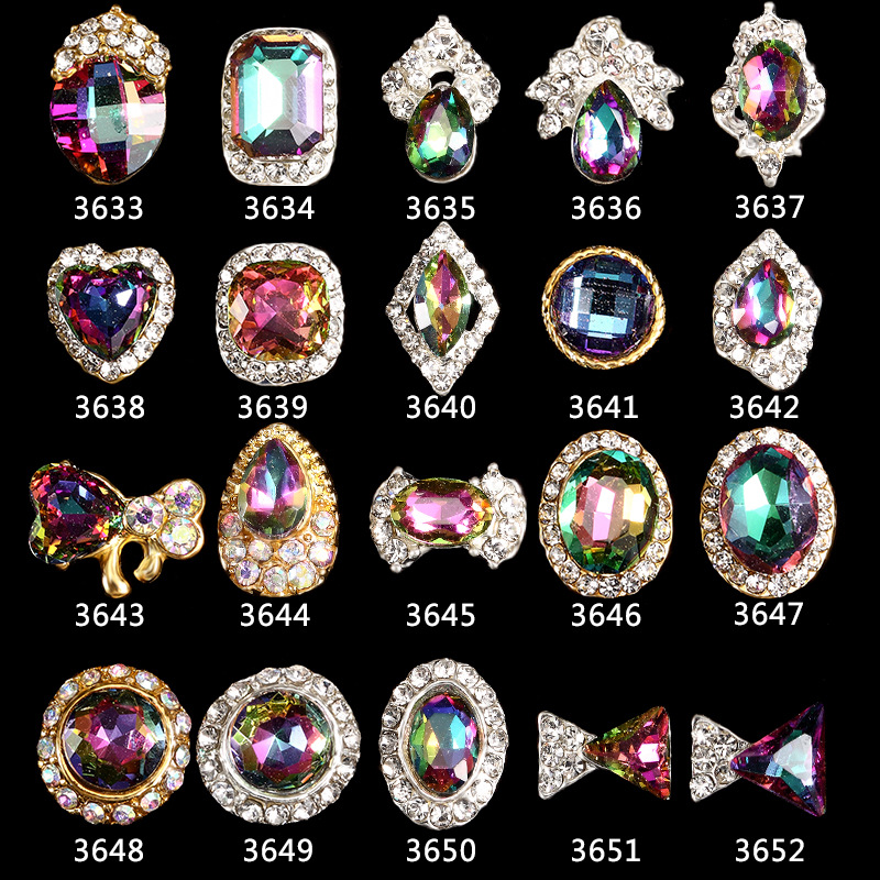 

Beautiful New 10pcs Crystal Volcano Nail Rhinestone Alloy Nail Art Decorations Glitter DIY Japan Jewelry Pendant
