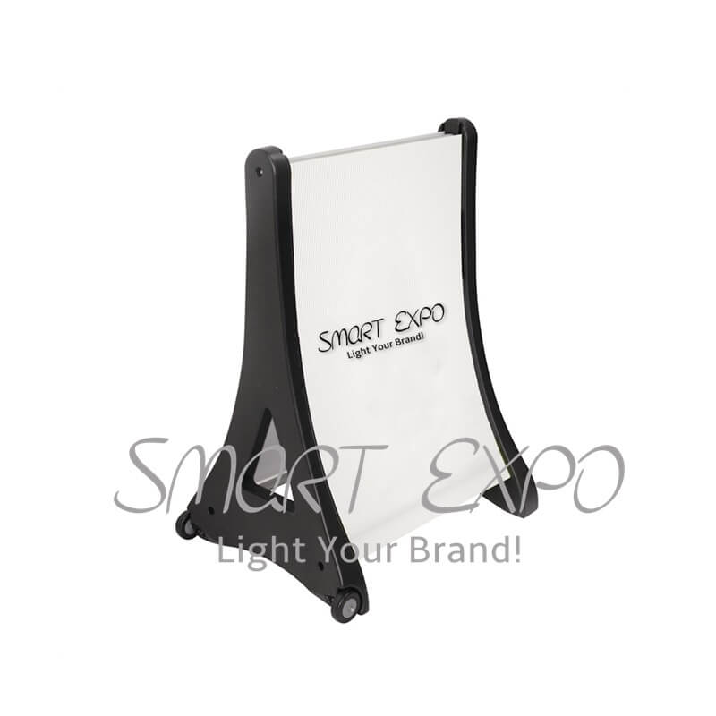 

Double Sided Plastic Outdoor Poster Stand Advertising Billboard with Water Tank Structure and Base Moving Wheels