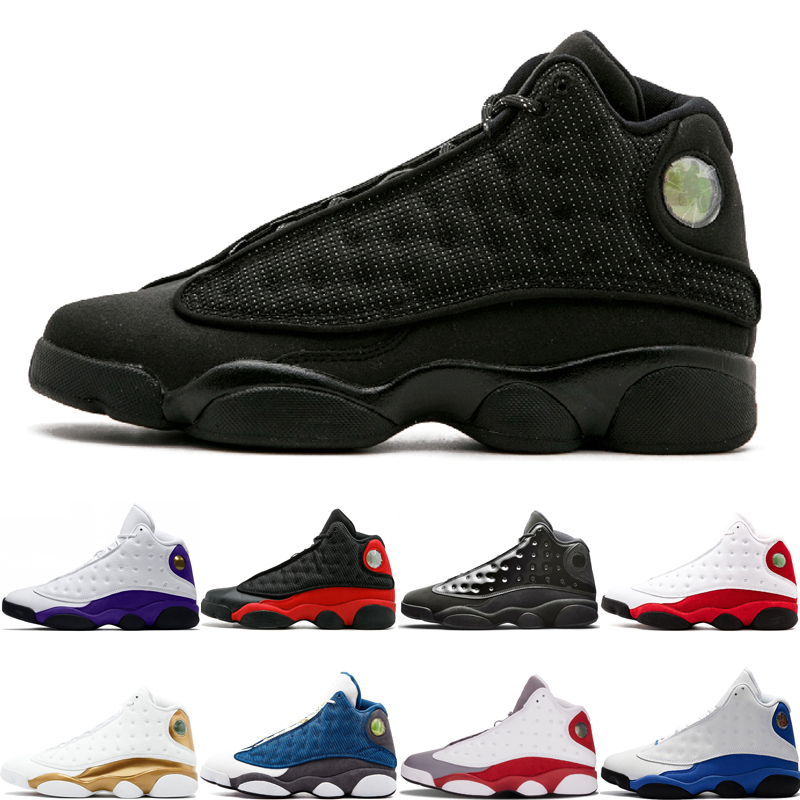

2020 Classic Fashion 13 13s basketball shoes Black Cat Lakers Rivals Grey toe Chicago Mens Sports sneakers trainers size US 7-13, Phantom