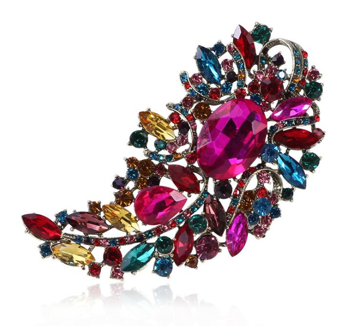 4.4 Pouce De Luxe Broche Gros Cristaux Clairs Strass De Mariage Broches De Mariée Broches Nouvelle Arrivée De Haute Qualité Superbe Diamante Femm