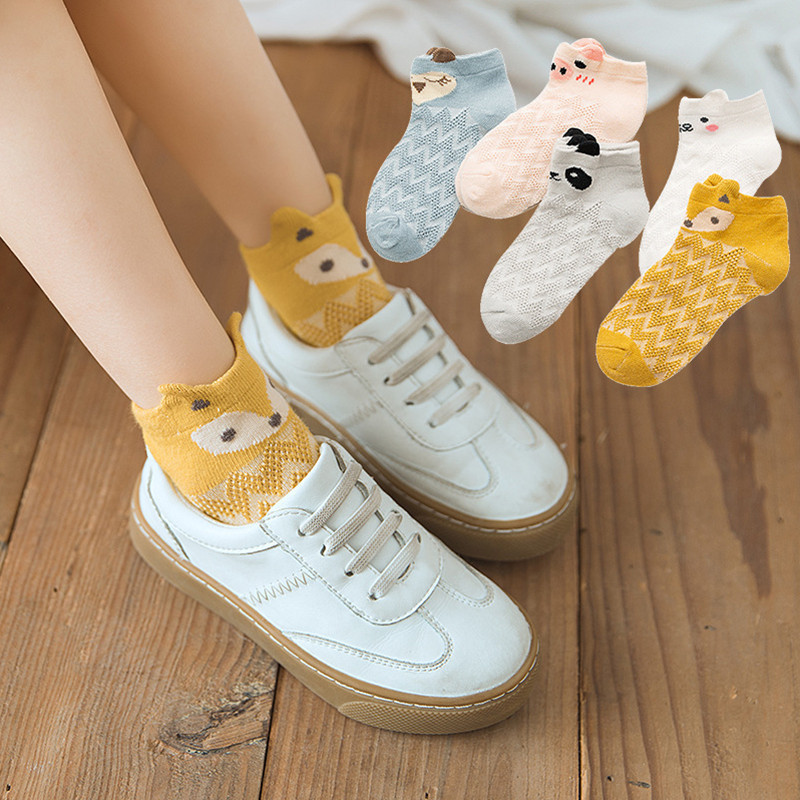 

5Pairs New Korean Summer Animal Cartoon Thin Children's Mesh Socks Short Tube Baby Socks Princess Stocks Kids Girls, Mix 2