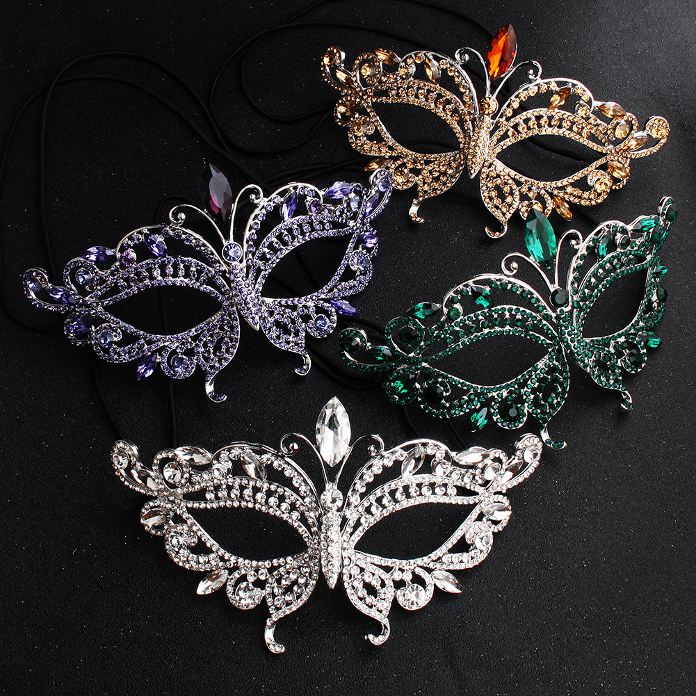 

High-end Luxury Halloween Princess Diamond Mask New Wedding&Party Masks Rhinestone Sparkling Banquet Special Face Mask