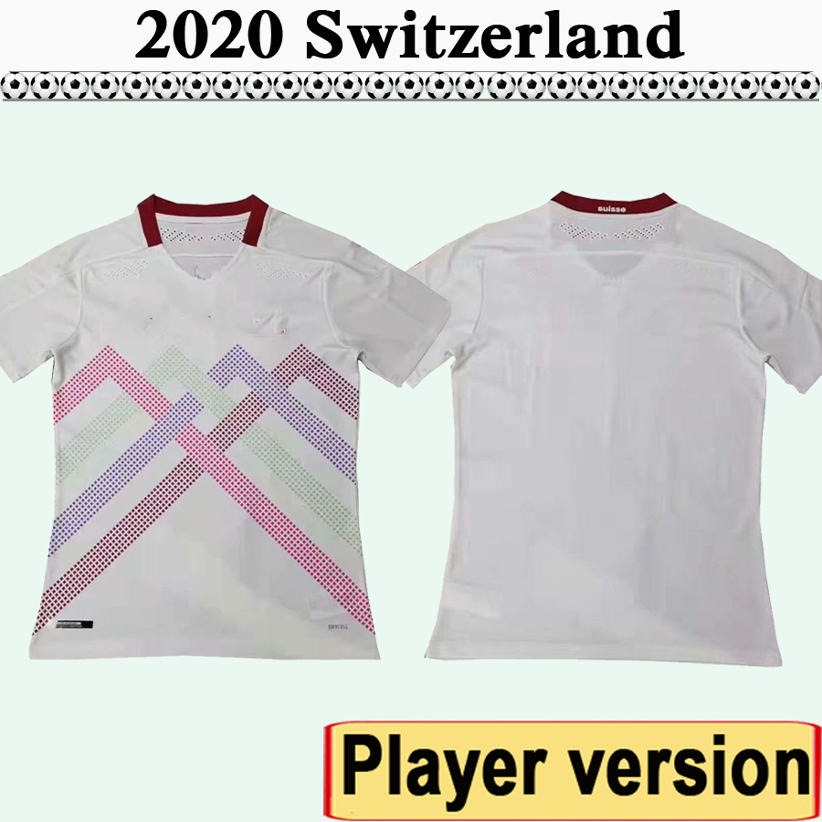 

2020 Switzerland National Team Mens Player Version Soccer Jerseys SEFEROVIC EMBOLO FREULER ZAKARIA SHAQIRI Away White Football Shirts, Qy2381 2020 home europe.. patch