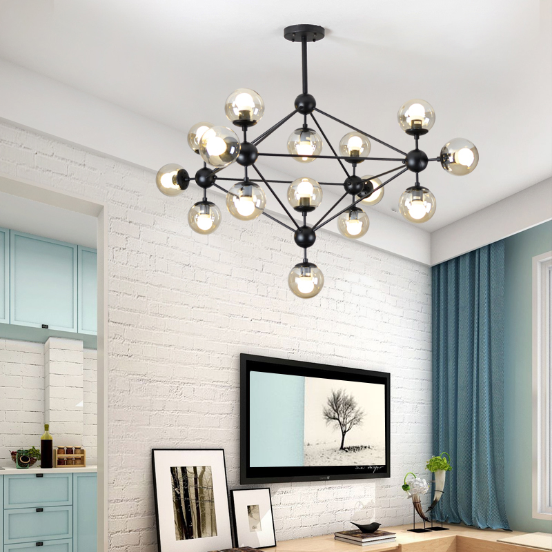 

Modern LOFT industrial MODO chandelier light lamp LED iron glass hanging lamp light for foyer dinning living room restaurant