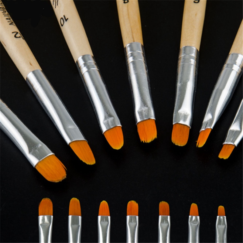 

7PCS/Set Professional Manicure UV Gel Brush Pen Transparent Acrylic Nail Art Painting Drawing Brush Phototherapy Tools