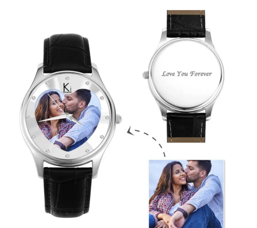 

Women's Engraved Photo Watch 40mm Brown Leather Strap,Personalized Jewelry,Personalized Custom Wallet,Women's Wallet