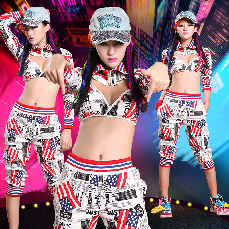 

High Quality 2020 New Collar Dance Costume Female Ds Costumes Night Sexy Bar Dj Singer Performance Hip Hop Jazz Dance Set