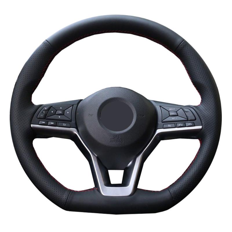 

DIY Genuine Leather Car Steering Wheel Cover For X-Trail 2017-2019 Qashqai 2018 Rogue Sport 2017-2019 / Protect