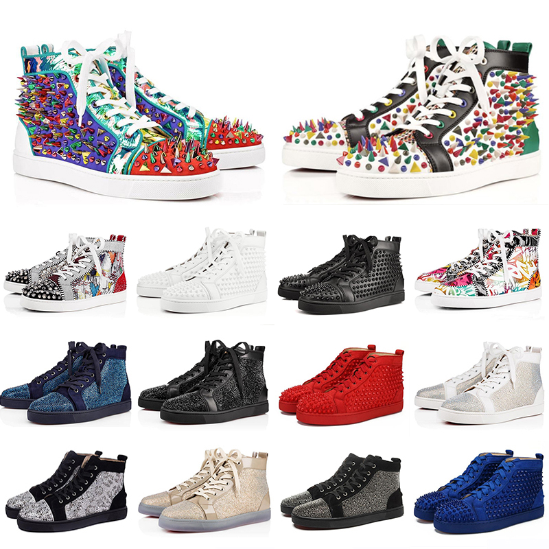 

35-47 ACE Brand Fashion Designer Studded Spikes Flats shoes Red Bottom Shoes For Men and Women Party Lovers Genuine Leather Sneakers, Item#17