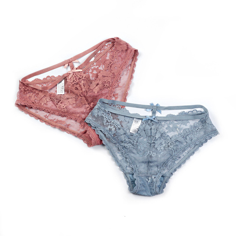 

French Style Floral Elegant Lace Panties For Women Hollow Out Underwear Women Erotic Solid Bow Thin Lingerie Female Thong Brief, Black