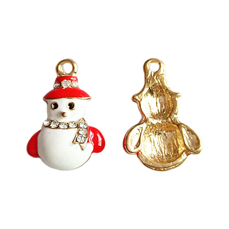 15pcs Mixed Assorted Enamel Alloy Christmas Theme Charms Pendants Findings Craft