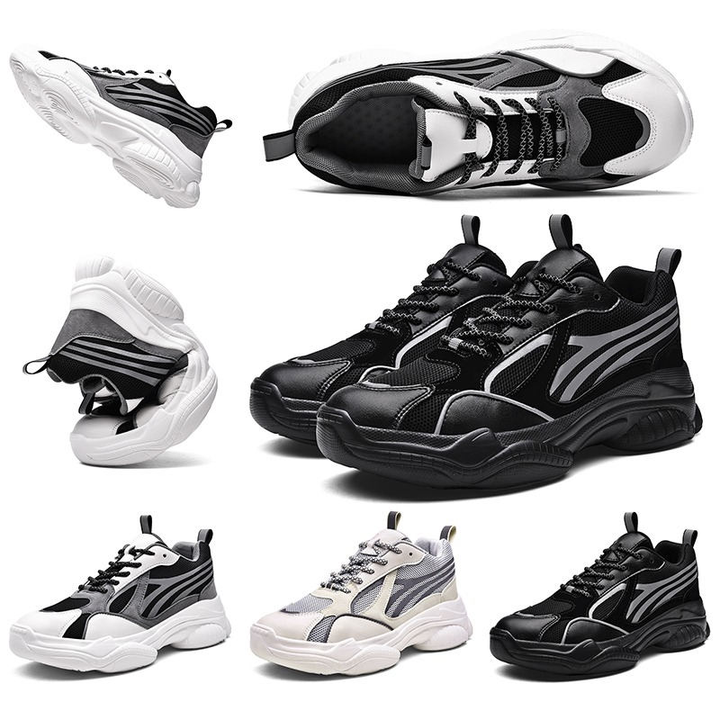 

Top Fashion women mens running shoes 3M Reflective Triple Black White Grey sports trainers designer sneakers Homemade brand Made in China, A1
