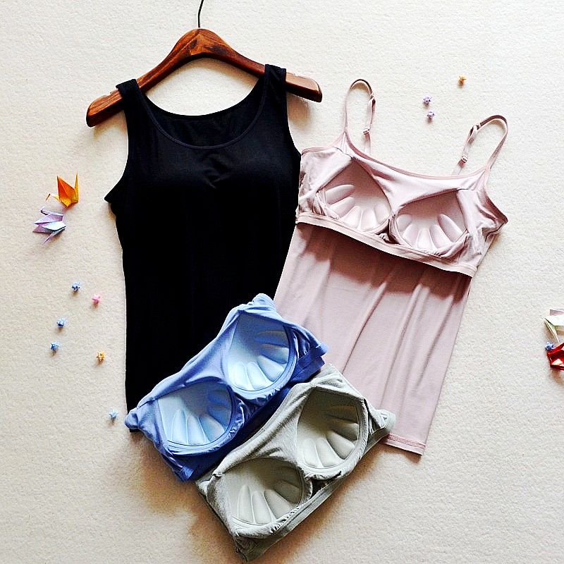 

Women 2020 New Built In Bra Padded Tank Top Female Breathable Fitness Camisole Tops Solid Push Up Bra Vest Blusas Femininas S06, Vest shenhui