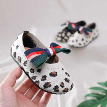 

Children Designer Princess Shoes 2020 Fashion Bow Leopard Sandals Girls Comfortable Single Shoes Child Casual Breathable Sandals New, Black