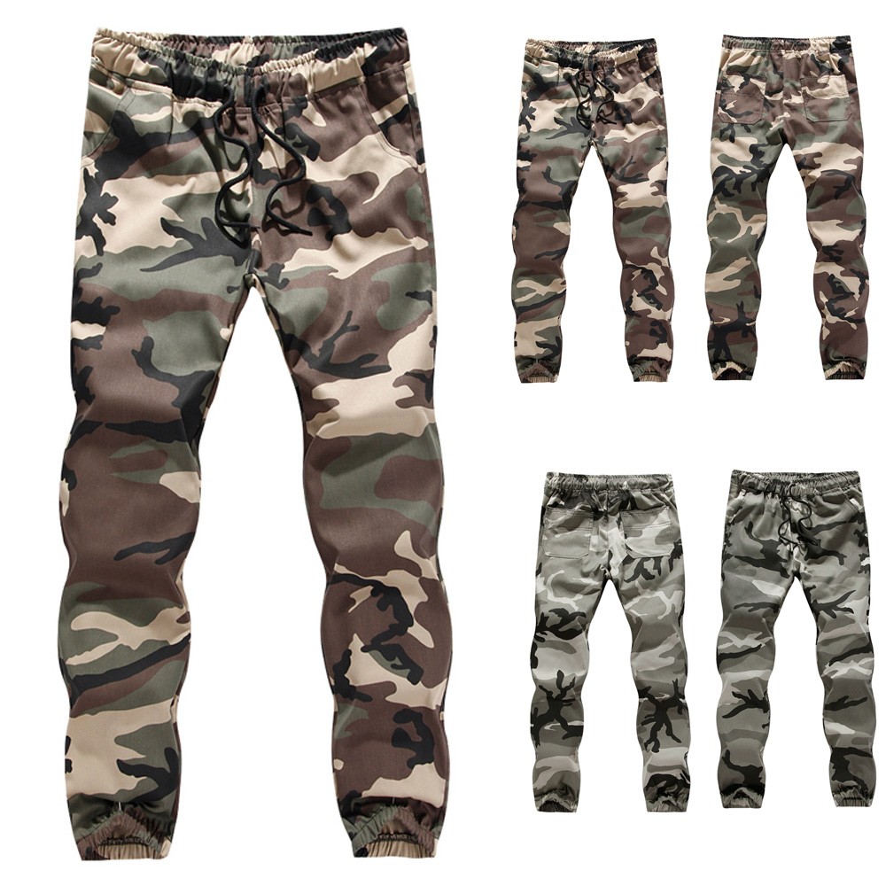 

Men's casual pants sports trousers stretch trousers men's camouflage pants beam large size overalls Sweatpant 4, Gy