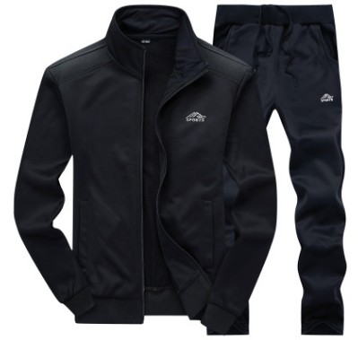 

Fleece Men Polyester Tracksuits Sweatshirt Sporting Gyms Spring Jacket Pants Casual Men's Track Suit Sportswear Fitness KPVM, Dark gray