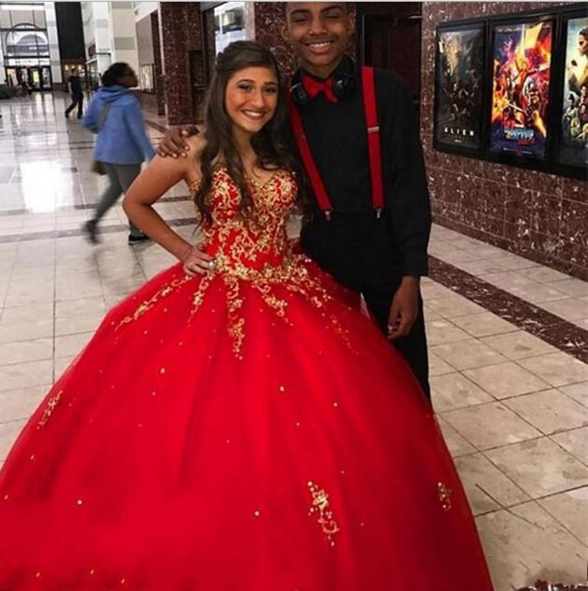 

chic gold embellished ball gown quinceanera prom dress long sweetheart sequins beaded tulle corset back evening formal party dress, Blue;red