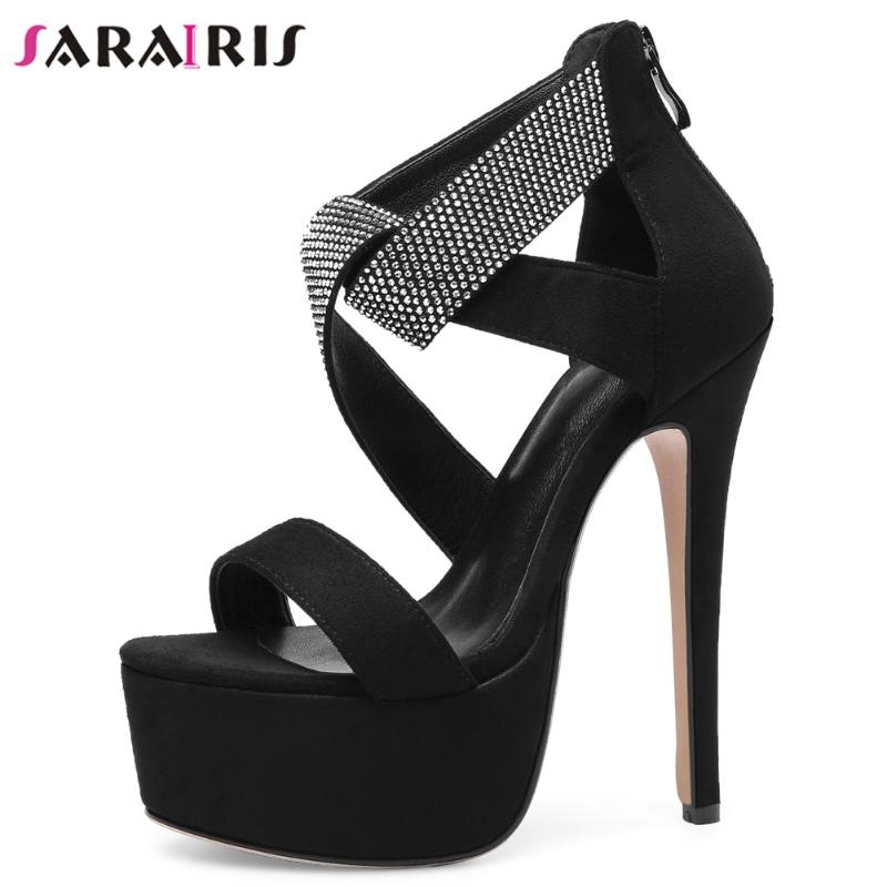 

SARAIRIS High Quality Party Sandals Women 2020 Patent Leather Wedding Sandals Ladies Classic Design Knot Platform Shoes, Champagne