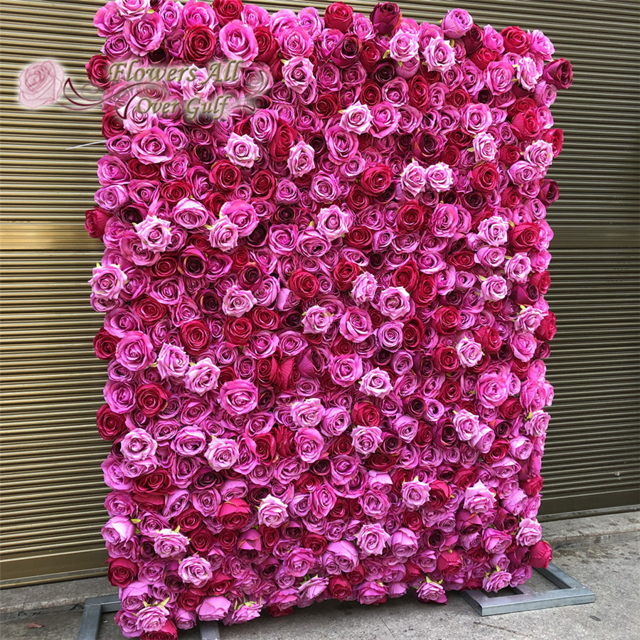

3D Artificial Flowers Wall Panel Wedding Decoration Fake Rose Wedding backdrop Runners Home Decor, Gy712