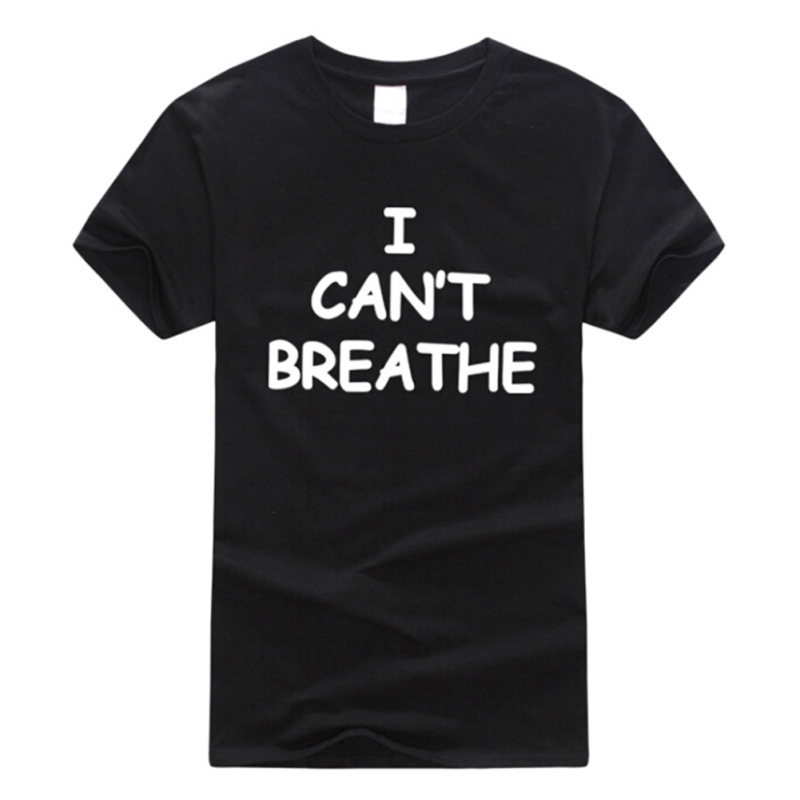 

Letter Print I Can't Breathe T Shirt Short Sleeve 2020 Summer O Round Neck Loose Tshirt Women Man Tee Shirt Tops -4XL, Black