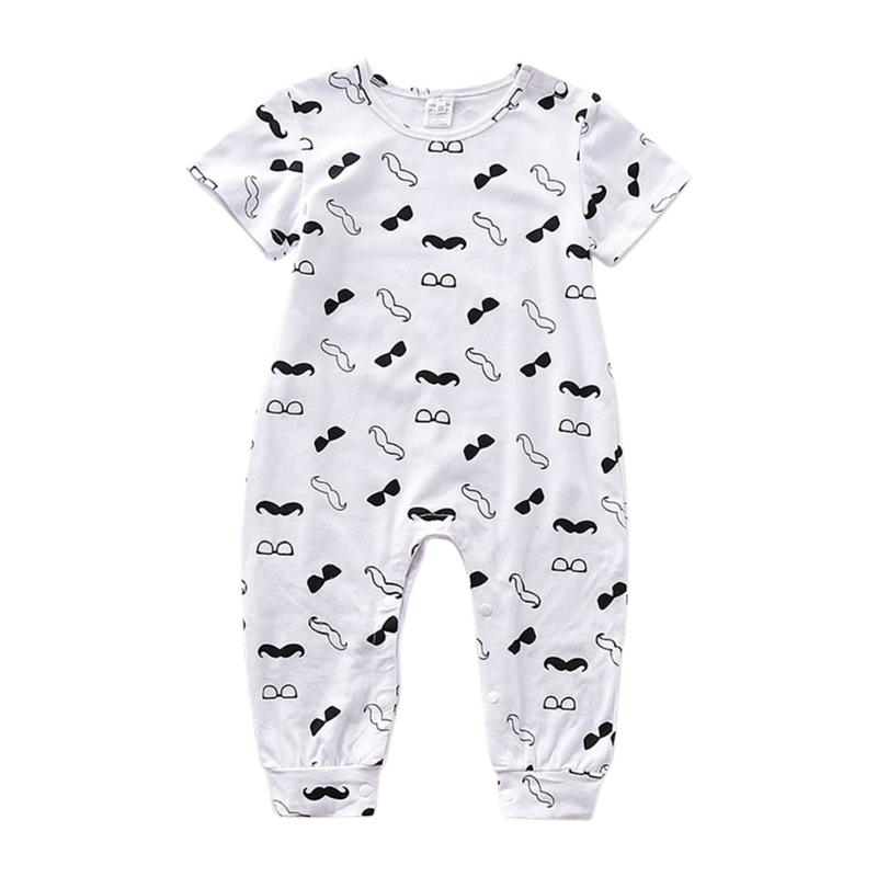 

Toddler Baby Clothes Rompers Casual Soft O-Neck Cotton Casual Playsuit Short Sleeve for Children Leaning Accessories, White