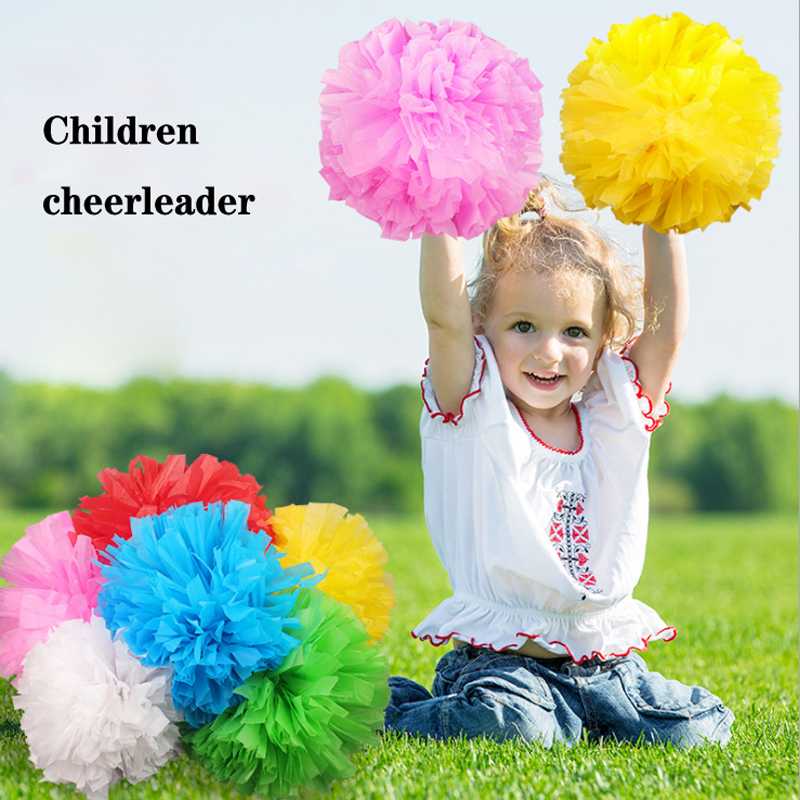 

2020 6pcs/lot Children Pompoms Cheerleading Cheer Kids Pom Pom Ball Handle Dance Decorator Club Sport 3 Pairs Plastic Metallic