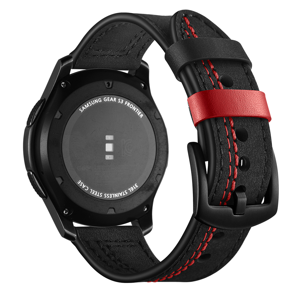 

Compatible Galaxy Watch (46mm) Bands,Gear S3 Bands,22mm Genuine Leather Strap Replacement Buckle Strap Wrist Band for Samsung Gear S3