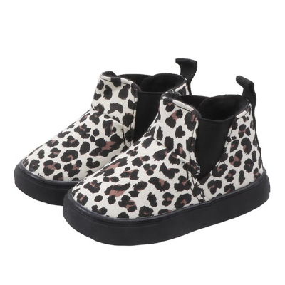 

Children Brand Martin Boots Kids Leopard Print Snow Boots Boys and Girls Casual Shoes Child Luxury Flat Shoes 2020 New Fashion, Brown
