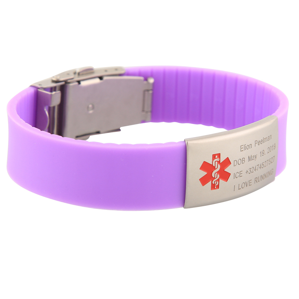 Personalized Custom Child Kids Wristband Medical Sign SOS ID Safety