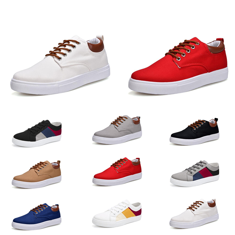 

Wholesale 2020 Casual Shoes No-Brand Canvas Spotrs Sneakers New Style White Black Red Grey Khaki Blue Fashion Mens Shoes Size 39-46, Item #2