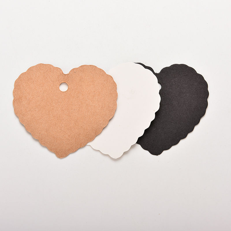 

100 Pcs/lot Mini Kraft Paper Heart Greeting Cards Wedding Party Gift Card Label Blank Luggage Tags
