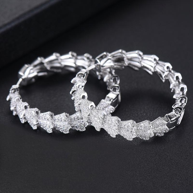 

Charm Missvikki Sterling Silver Hoop Earrings Exquisite Professional Women's Jewelry Cubic Zirconia Prevent Allergy