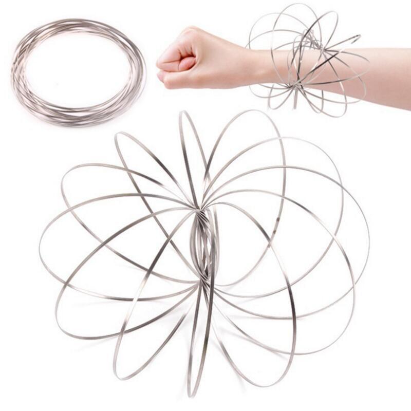 

Xmax gifts metal Toroflux Flow ring Toy Holographic by While Moving Creates a Ring Flow Rainbow Toys Flow rings
