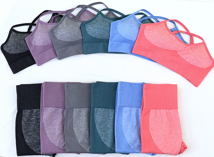 

woman yoga set 2pcs Women Seamless High Waisted Sports Sets Yoga Sets Women Gym Clothes Sports Wear for Gym 11 color, Dark green