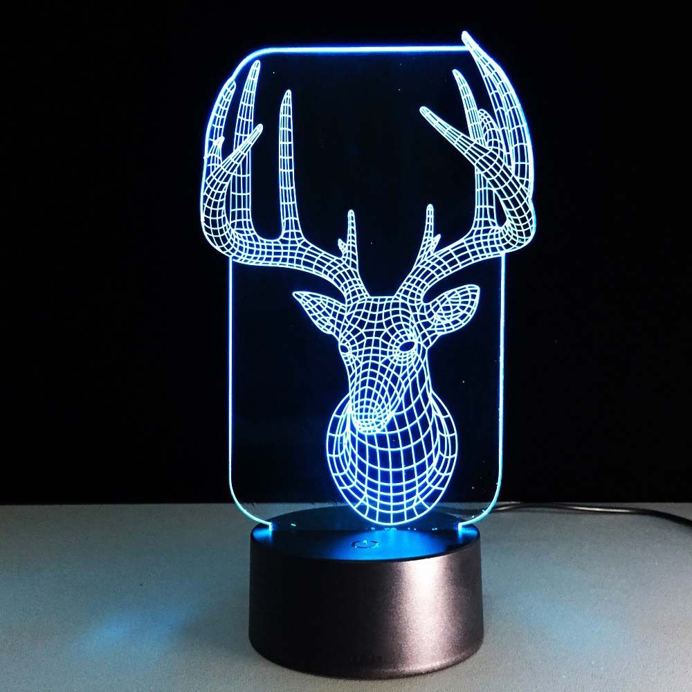 Christmas Unique Creative Small lights Fawn 3d touch lamps Colorful LED Vision Night Light Children Gift Acrylic lighting-image-530755562