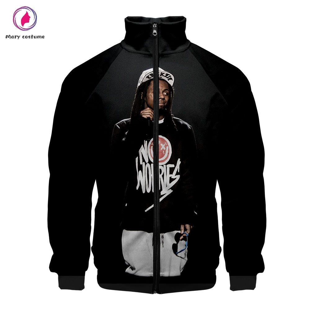 

Lil Wayne 3D Polyester Slim fit Windbreaker Women Zipper Fashion Trend Casual Jacket Harajuku Streetwear, As shown